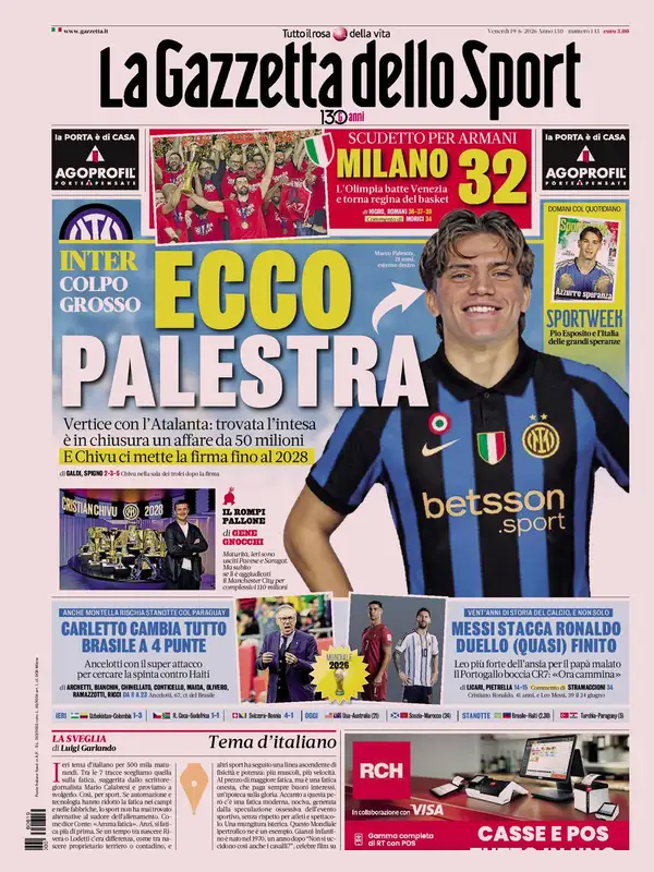 Le prime pagine dei quotidiani sportivi – 19 giugno 2026 2 image 17