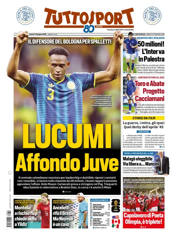 Le prime pagine dei quotidiani sportivi – 19 giugno 2026 4 image 19