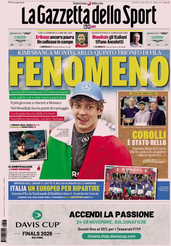 Le prime pagine dei quotidiani sportivi – 08 giugno 2026 2 la gazzetta dello sport 032306ex91cyr