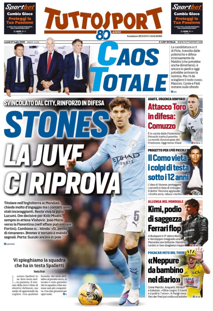 Le prime pagine dei quotidiani sportivi – 27 luglio 2026 2 image 15