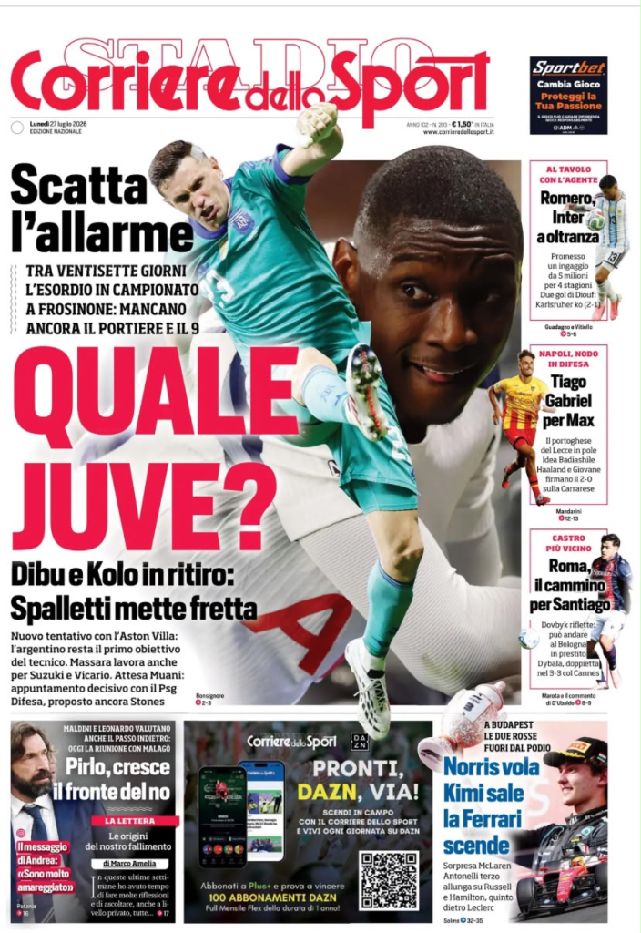 Le prime pagine dei quotidiani sportivi – 27 luglio 2026 3 image 16