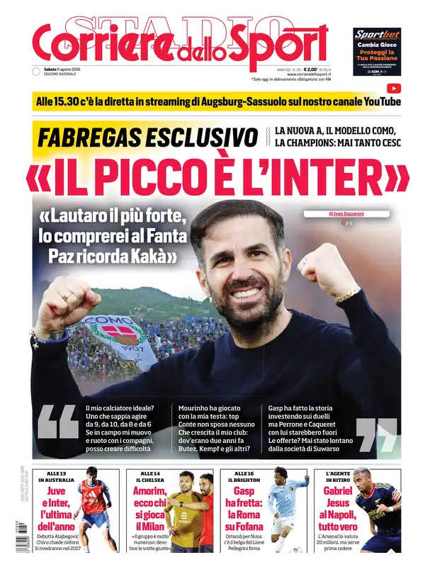 Le prime pagine dei quotidiani sportivi – 08 agosto 2026 3 image 7